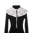 thumbnail image 2 of INSPIRE CHIC Detachable False Collar, Embroidery Mini Cape Neck Ruff Dickey Fake Collar for Blouse White-3, 2 of 5