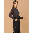thumbnail image 4 of INSPIRE CHIC Blouson Bomber Court à Paillettes Scintillantes avec Fermeture Éclair pour Femme, 4 of 6