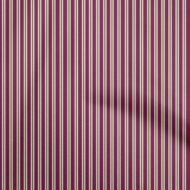 oneOone Velvet Maroon Fabric Stripes Sewing Material Print Fabric By The Yard 58 Inch Wide
