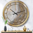 thumbnail image 3 of Designart 'White Marble with Curley Grey and Gold Veins' Glam wall clock, 3 of 3