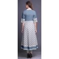 thumbnail image 4 of Bimba White Damask Block Print Long Flared A Line Indian Kurtis For Women Party Wear Anarkali Kurta-Large, 4 of 5