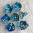 thumbnail image 3 of KLKCMS 7 Pieces Acrylic Polyhedral Dice Party Game D4-D20 for Role Playing Game Blue, 3 of 5