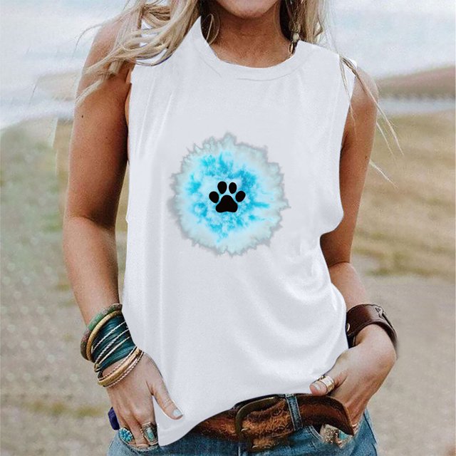 EQWLJWE Débardeur Décontracté Sans Manches Femme Tops Summer Mode Tops for Women Summer Women à Col Rond Tops