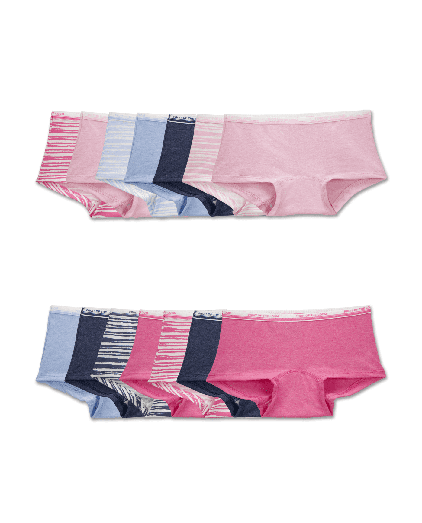 Fruit Of The Loom Filles Lot de 14 Short Garçon Chiné Assorti, 14, Assorti