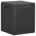 thumbnail image 1 of vidaXL Coffre de Rangement de Jardin 90 L Noir en Rotin PP, 1 of 5