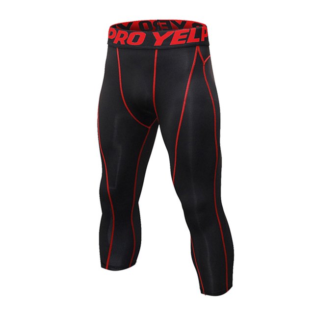 Mens Four Seasons Simple Exercise Tight Fitness Running Stretch Basketball Base Training Compression Pants Fitness Pants Trousers