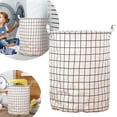 thumbnail image 1 of BKER Patterned Linen Laundry Hamper Without Lid Large Open Top Dirty Stylish And Breathable Fabric For Bedroom Or Bathroom Easy And Durable Design, 1 of 5