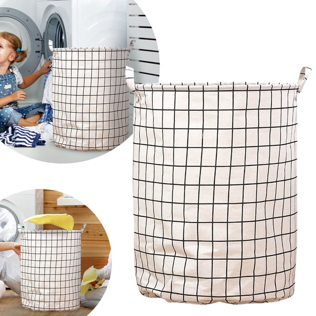 BKER Patterned Linen Laundry Hamper Without Lid Large Open Top Dirty Stylish And Breathable Fabric For Bedroom Or Bathroom Easy And Durable Design