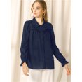 thumbnail image 2 of INSPIRE CHIC Women's Button Down Long Sleeve Cuff Ruffle Detail Blouse Shirt Tops, 2 of 6