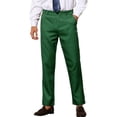 thumbnail image 1 of INSPIRE CHIC Men's Pants Houndstooth Checked Slim Fit Zipper Closure Dress Pants 30 Green Black, 1 of 4