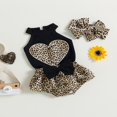thumbnail image 3 of CNKOO Baby Girls Summer Outfit Leopard Print Heart Sleeveless Rib Knit Tank Tops Bow Ruffles Shorts Headband 3Pcs Clothes Set 6-9 Months, 3 of 8