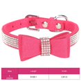 thumbnail image 4 of Rose Rouge G 50x2.5cm Collier pour Chat en Microfibre Suède Double Nœud Cristal Étincelant Strass Fourniture pour Animaux, 4 of 5