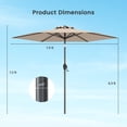 thumbnail image 3 of Gymax Parasol de Patio 7,5 Pi pour l'Extérieur, Parasol de Marché Robuste avec Inclinaison à Bouton-Poussoir, Beige, 3 of 10