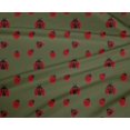 thumbnail image 4 of oneOone Polyester Lycra Olive Green Fabric Red Insect Craft Projects Decor Fabric Printed By The Yard 56 Inch Wide, 4 of 4