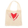 thumbnail image 2 of Reusable Grocery Shopping Bag Mesh Heart Pattern Knit Tote Bag Vegetable Fruit Bag, 2 of 6