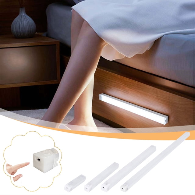 Dianli Wireless Rechargeable Under-Cabinet LED Motion Sensor Light Bar 2-Mode Motion Activated Battery Operated Mounting Support for Closet Bedroom Kitchen Motion Lights