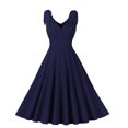 thumbnail image 1 of Ovzne Robes pour Femmes Robe Femme Robe d'Été Unie Mode Décontractée Sans Manches à Col en V Robe pour Femmes Liquidation, 1 of 3