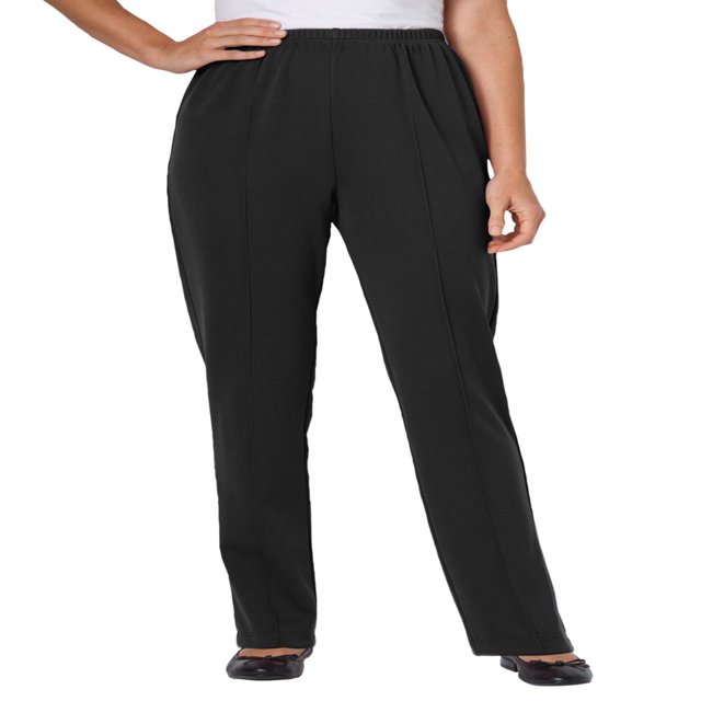 CHOK Women‘s Plus Size Elastic-Waist Soft Knit Pant - 24 W Navy