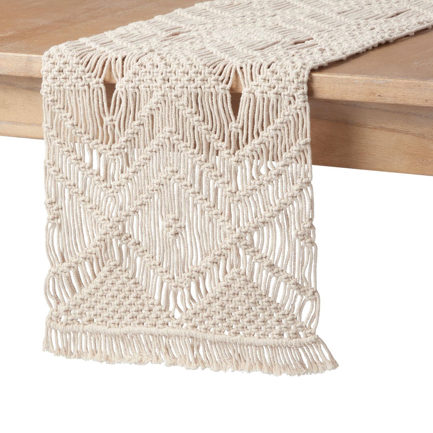 Better Homes & Garden Tapis de passage en macramé Naturel 35,56 L x 228,6 L