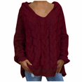 thumbnail image 1 of Pull Femmes Mode en Vrac Grande Taille Capuche de Couleur Unie Manches Longues Pull Tops, 1 of 8