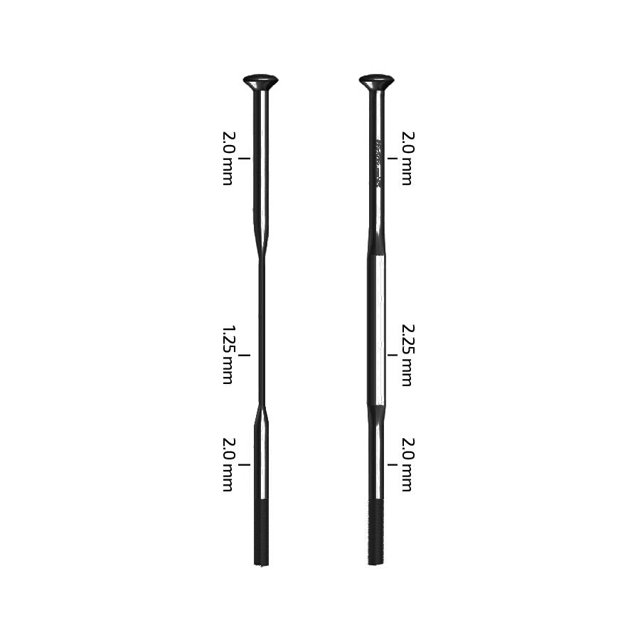 Zipp , Sapim CX-Sprint, Rayons, Tirage Droit, Noir, 226mm, 3 Pcs