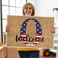 thumbnail image 1 of 4th of July Door Mat Outdoor,Independence Day Welcome Doormat, 4th of July Coir Doormat with Non Slip Backing ,Patriotic Mat Star Front Porch Rugs For Home Entrance 4th of July Decoration,(15*24"), 1 of 2