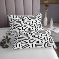 thumbnail image 4 of YST Abstract Sheet Set Queen Size,Geometry Pattern Bed Sheets For Teenager,Black White Stripes Bed Sheet Set,Western Art Style Fitted Sheet Lightweight,Comfy Breathable, 4 of 5