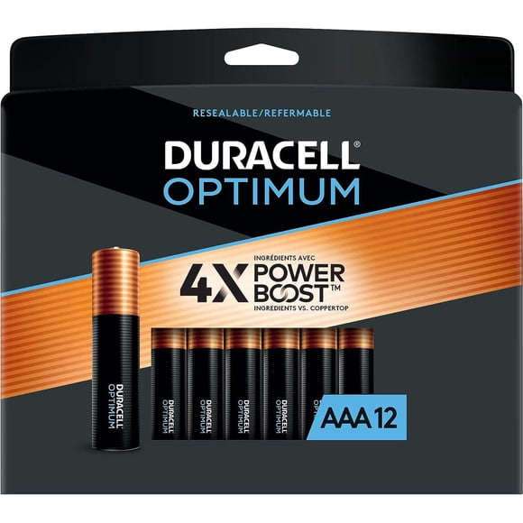 Duracell Piles Alcalines Optimum AAA (Paquet de 12)