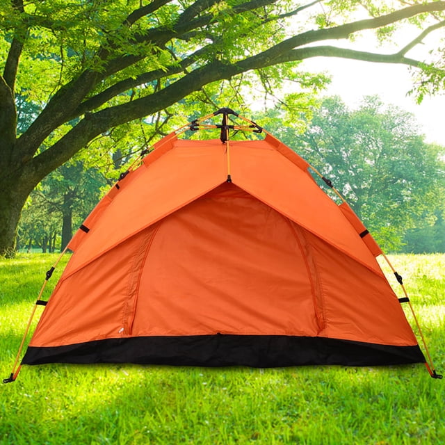WEUVEB 1Pack Portable Pop Up Tent Breathable Oxford Cloth for Travel Adventures in Orange