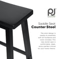thumbnail image 3 of PJ Wood Classic Saddle-Seat 29 Inch Tall Kitchen Counter Stools, Black, Set of 2, 3 of 6