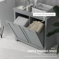 thumbnail image 4 of HOMCOM Armoire de Rangement pour Lessive à Bascule avec Panier à Deux Compartiments, Gris, 4 of 10