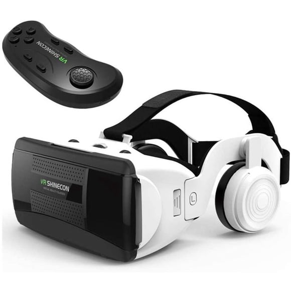 2022 VR Headset Compatible with iOS/Android 3D Virtual Reality Glasses with remote Controller Headphones Adjustable 3d Glasses