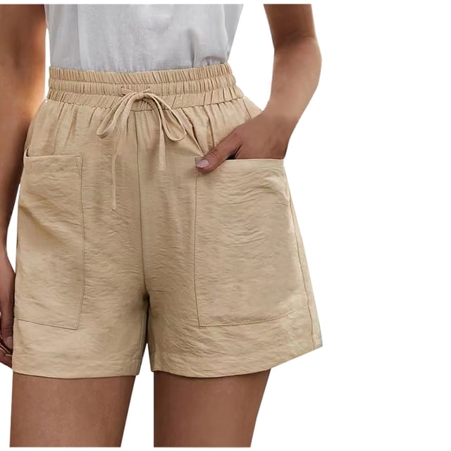 Birdeem Pantalon Grand Ample pour Femmes Taille Haute Pantalon Droit Short Décontracté en Coton et Lin