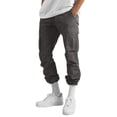 thumbnail image 2 of Men's Four Seasons Street Sickies Work Pants Leisure Sports Multi Pocket Simple L Foot Mouth Cap Rope Plus Size Cargo Pants Waist Lace Up Patchwork Ribbon Standard Woven Cargo Trousers, 2 of 5