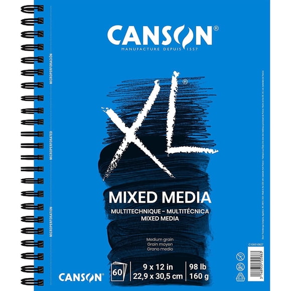 CANSON XL Mix Media Paper Pad, 9x12-inches, Art Paper for Artists and Students
