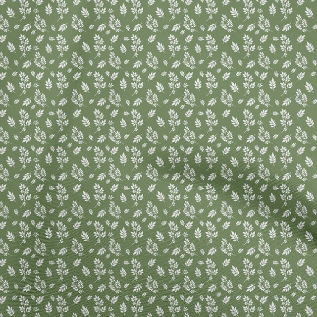 oneOone Rayon Forest Green Fabric Leaves Sewing Craft Projects Fabric Prints By Yard 56 Inch Wide