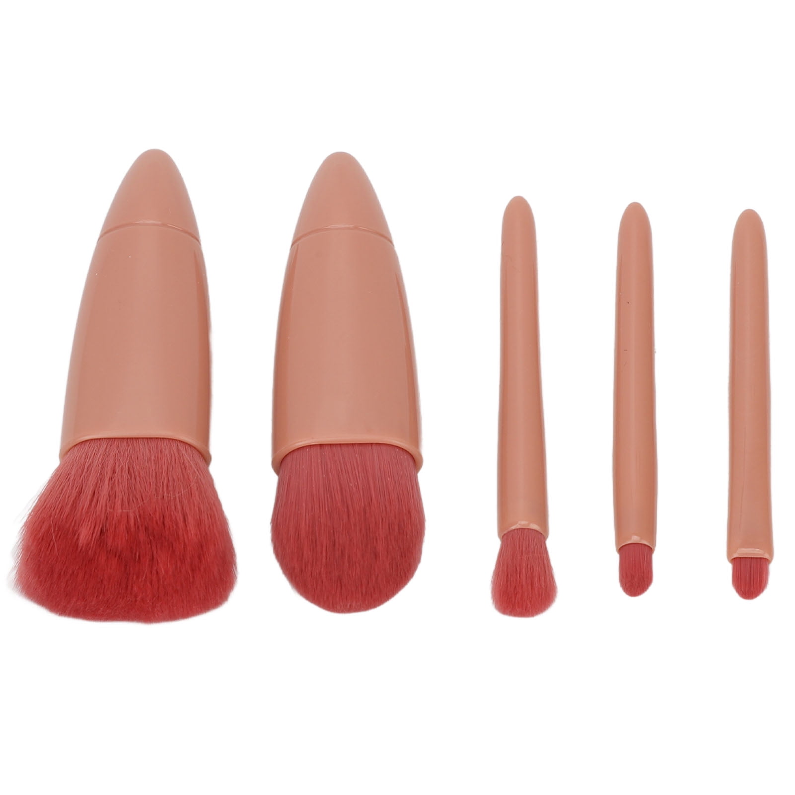 Easy Taken Travel Makeup Brush Set, Complete Function Cosmetic Brushes Kit Synthetic  Brushes Blending Face Powder Concealer Make Up Brushes 5pcs With Mirror