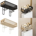 thumbnail image 1 of Bowayaoa Wall-Mounted Mesh Toilet Over Tank Shelf Metal Bathroom Storage Rack Dense Mesh Draining Rack for Shampoo Bottles, Black, 1 of 7