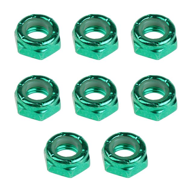 8pcs Longboard Screw Nuts Skateboard Truck Axle Screw Nuts Replacement Green