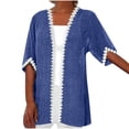 thumbnail image 1 of Timegard Womens Cardigan Plus Size Lace 1/2 Sleeve Open Front Tops Blouses Fall Lightweight Comfy Jacket, 1 of 5