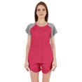 thumbnail image 1 of Inkmeso Solid 2 Pc Nightwear Set For Women Raglan Sleeves Button-Down Top & Shorts Sleepwear-89, 1 of 7