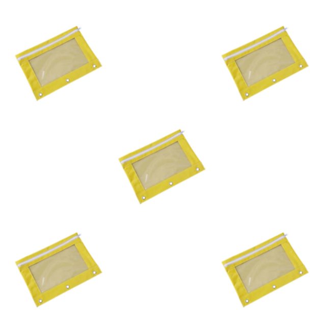 Dalazy Practical Office Supplies Stylish Zippered Document Pouch Storing Files Yellow 5Set