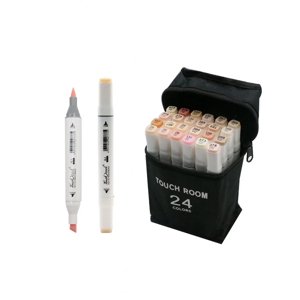 Bview Art Dual Tip Alcool based Flesh Couleur Marqueur stylo 24colors Marqueurs d'art tonique et hair de peau