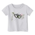 thumbnail image 1 of SXcggal One T-Shirt Mode Décontracté Imprimé Col Rond Manches Courtes Ample Mignon Confortable Beaux Hauts pour Filles, 1 of 4