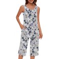 thumbnail image 1 of Baikeli Women Sets Clearance Sale Two Piece Outfits for Women Plus Size Suits Striped Tops Drawstring Waist Pants Jogger Sets with Pockets Wide Leg Pants Set for Women, 1 of 7