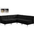 thumbnail image 4 of Meridian Furniture Alina Black Velvet Modular Sectional, 4 of 17