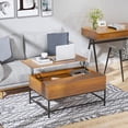thumbnail image 2 of HOMCOM Lift Top Coffee Table with Hidden Storage Compartment Lift Tabletop, 2 of 9