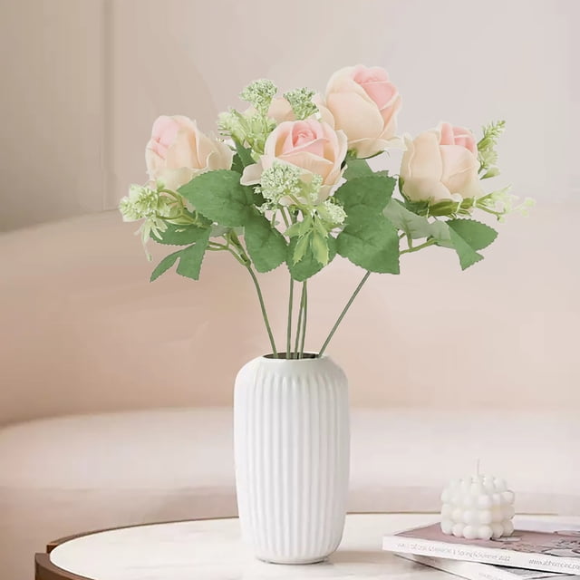 Vaidha Simulated Bouquet Of Home Decoration Flowers Simulated Rose Bouquet Of Small Handlebars Of Roses