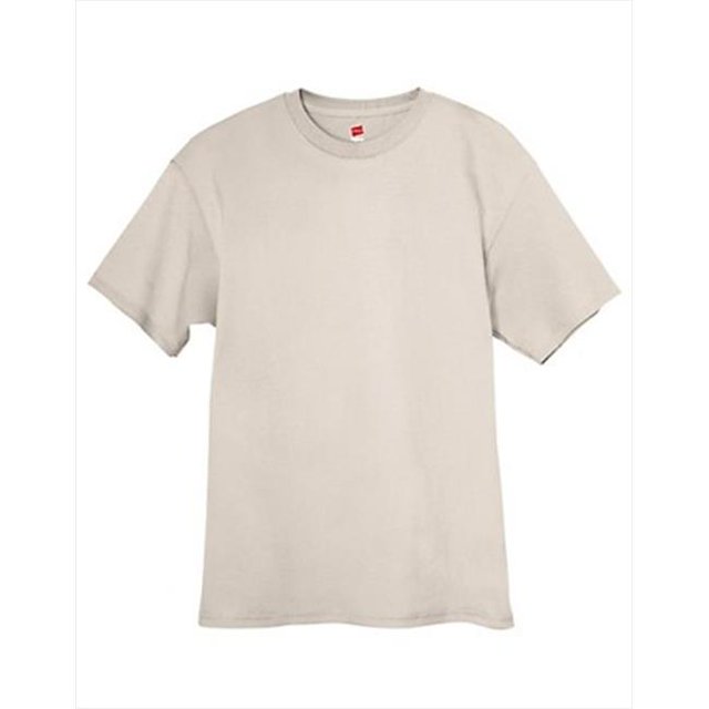 Hanes 5250 T-Shirt Sans Étiquette Gris Sable Très Grand