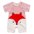 thumbnail image 1 of IROINID Rabais Coton Neutre Cache-Couches Nouveau-Né Bébés Filles Garçons Justaucorps Été Manches Courtes une-Pièce Barboteuse Dessin Animé Combinaison, Rouge, 1 of 3